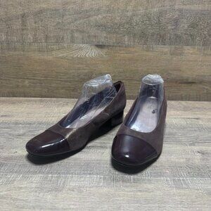 Clarks Chartli Diva Burgundy Leather Pumps Women's Size 11